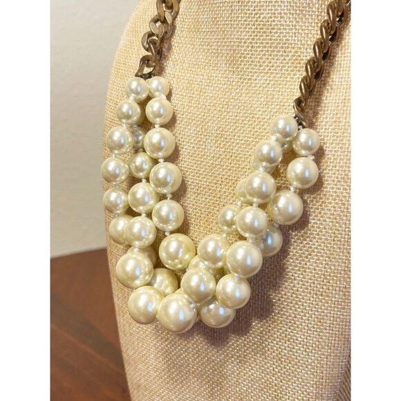 J. Crew Cluster Faux Pearl Statement Necklace - Picture 3 of 5